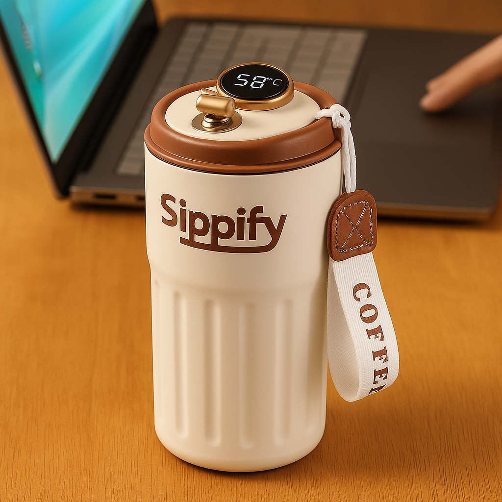 Sippify SmartMug – Coffee Travel Mug Tumbler Temperature Display Vaccum Insulated (460ml)