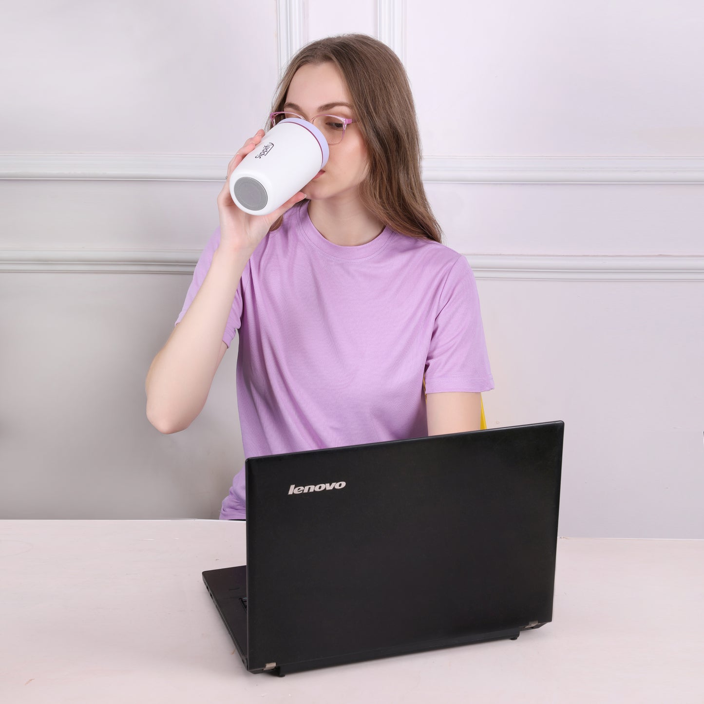 Sippify SipMate Mugβ Travel Coffee Tumbler Sipper (White)