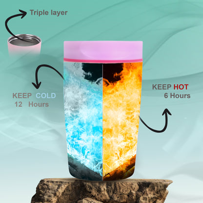 Sippify SipMate Mug– Travel Coffee Tumbler Sipper (Pink)