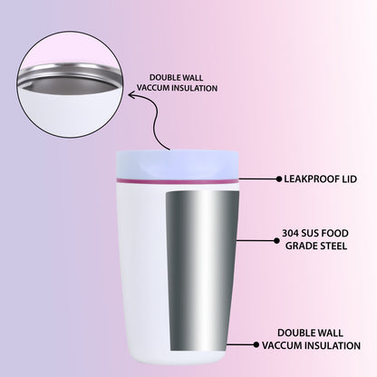 Sippify SipMate Mug– Travel Coffee Tumbler Sipper (White)