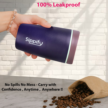 Sippify SipMate Mug– Travel Coffee Tumbler Sipper (Blue)