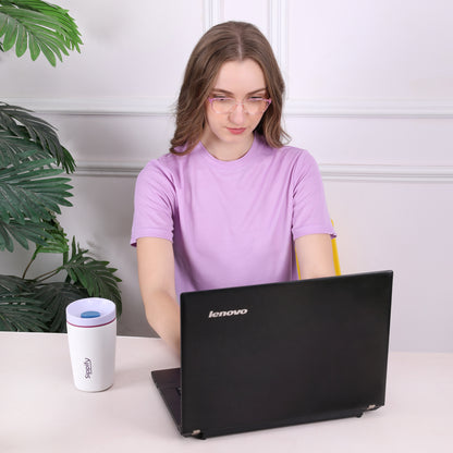 Sippify SipMate Mug– Travel Coffee Tumbler Sipper (White)